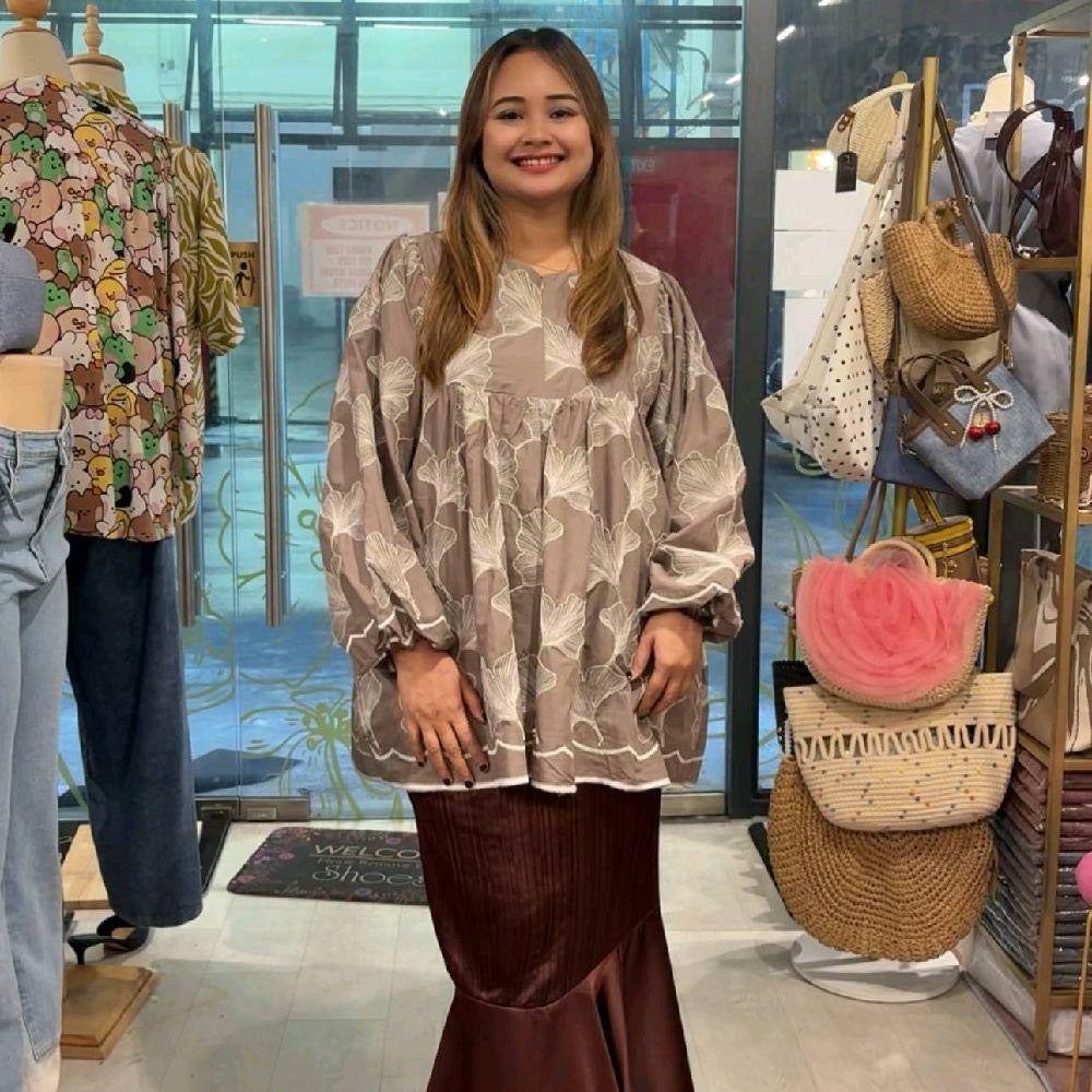 Cahaya Eyelet Babydoll Top