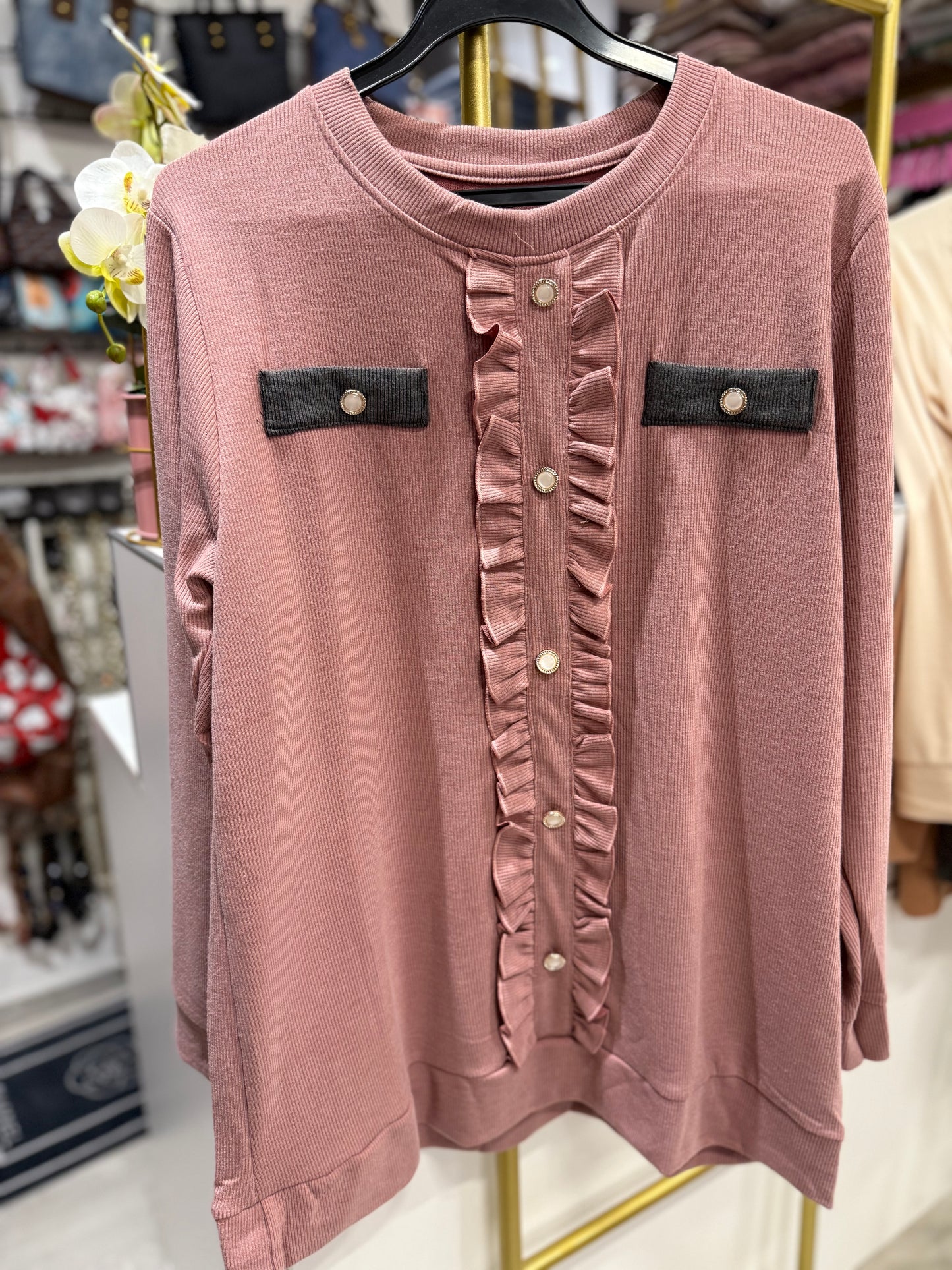 AS43 Aster Top with ruffles