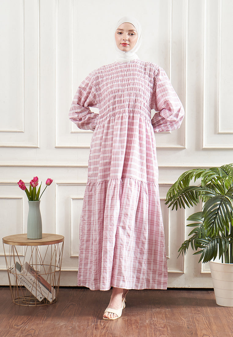 Laura Smocked Checkered Dress