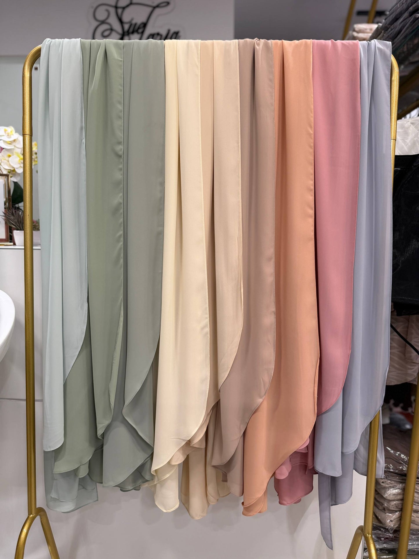 Plain Curve Shawls Premium Diamond Chiffon