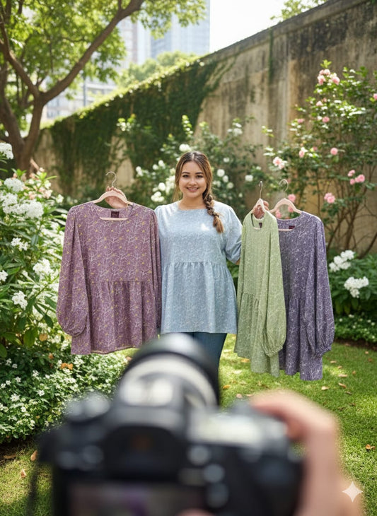 Aidah Printed Babydoll Top