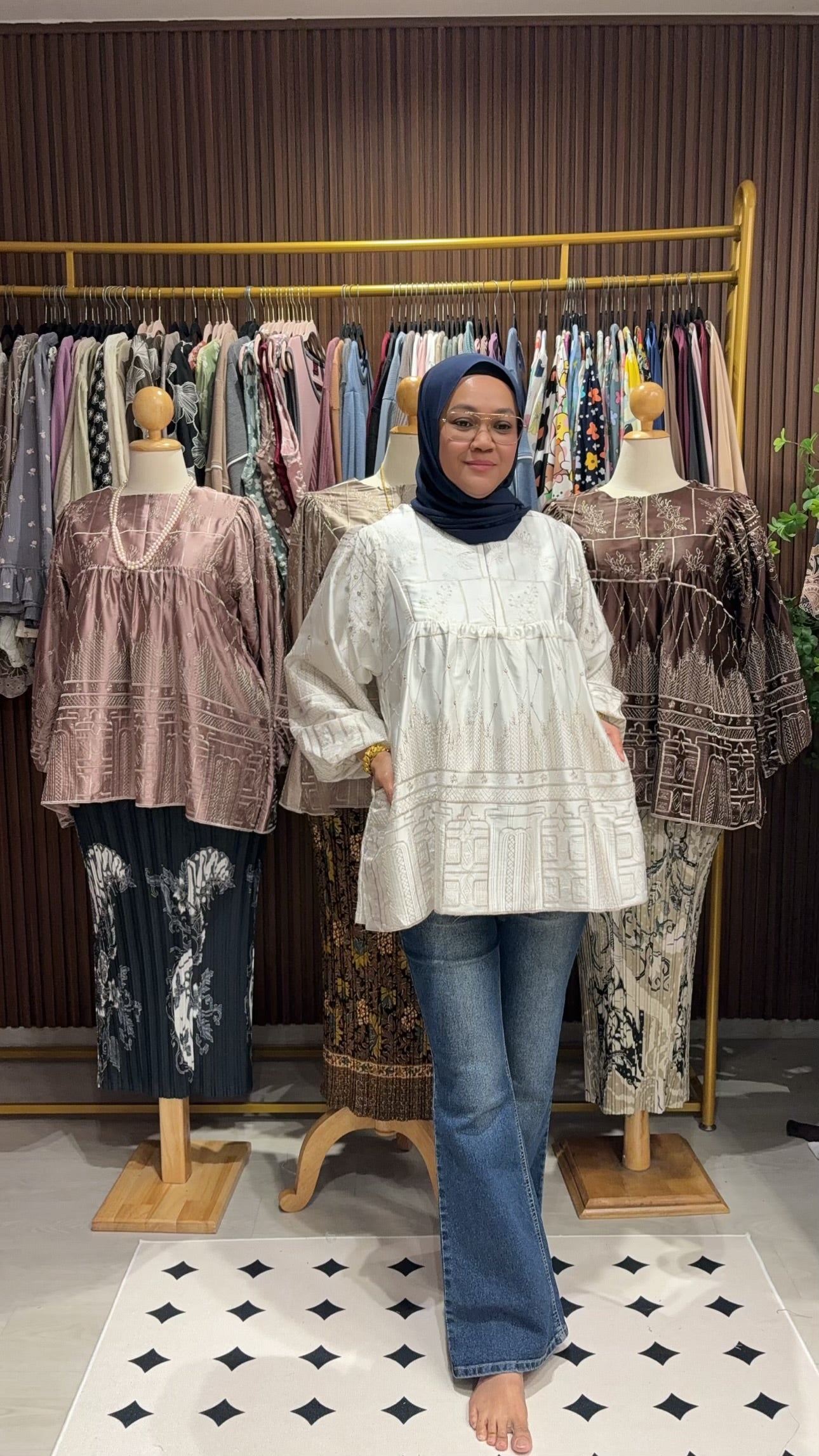 Jamie Premium Armani Eyelet Babydoll top