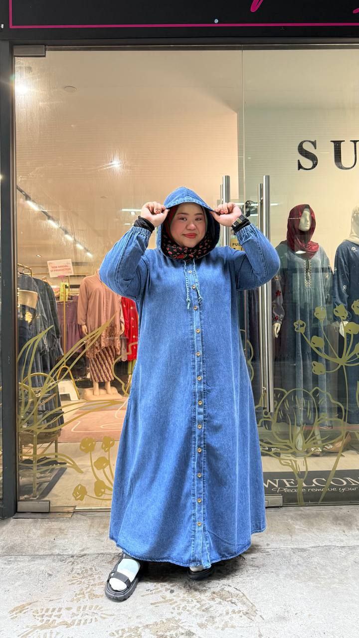 Tracy Denim Hoodie Dress