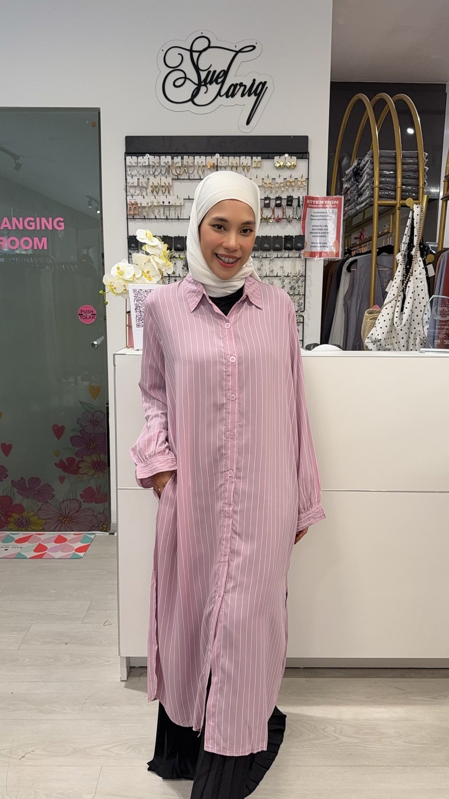 Qistina Stripes Tunic (Cotton Polyester)