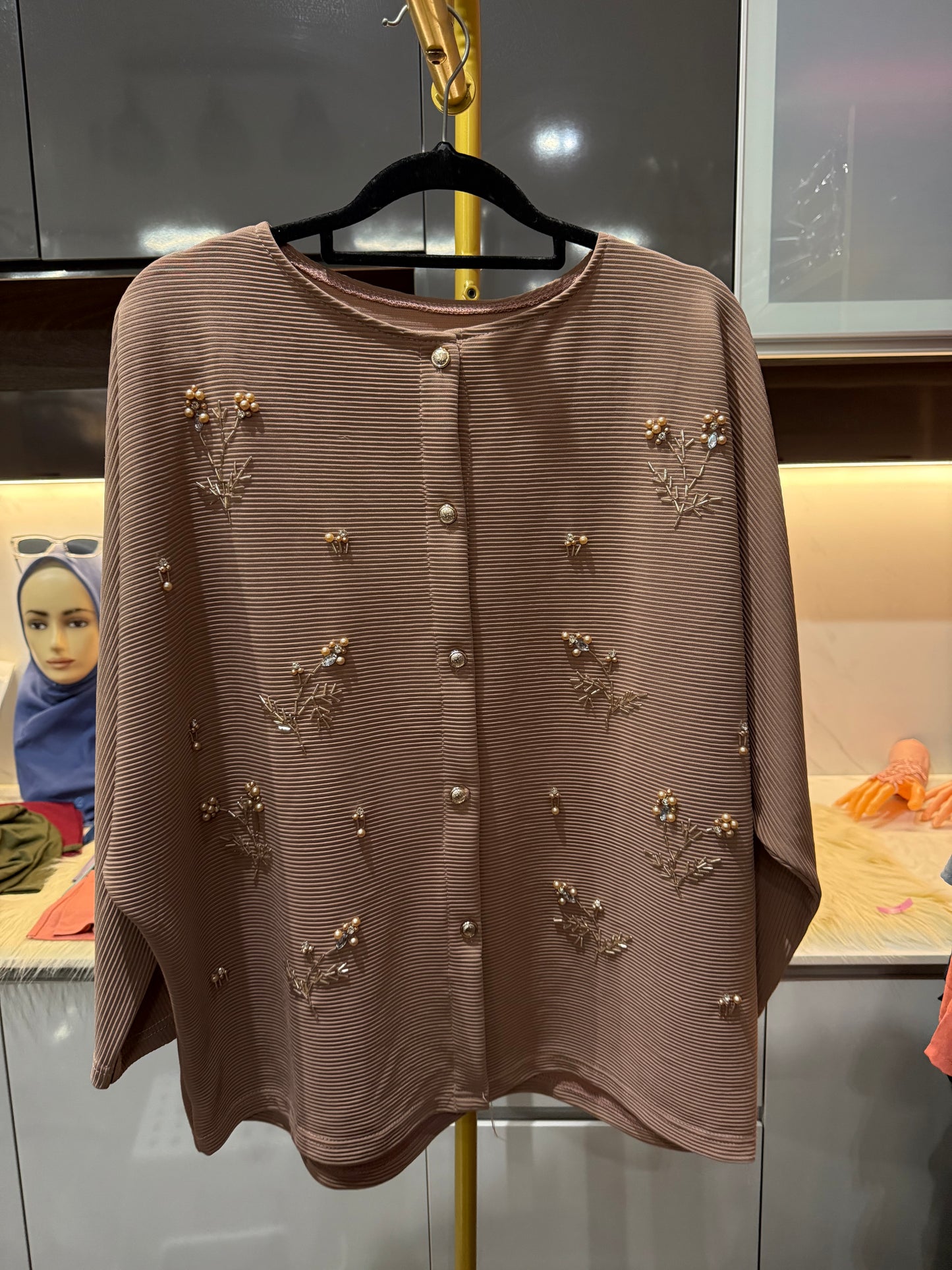 Tania Ribbed Top With Beads