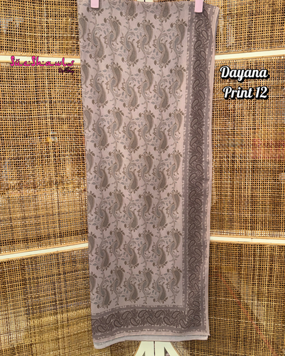 Dayana Printed 1.8M Shawl Premium Chiffon