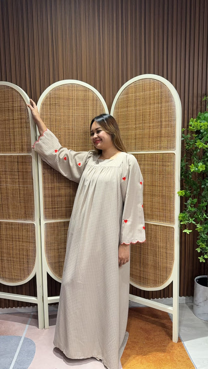 Melodia Premium Chiffon Heart Embroided Dress