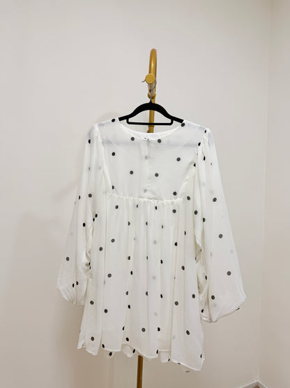 Octivia Polka Dot Babydoll Top
