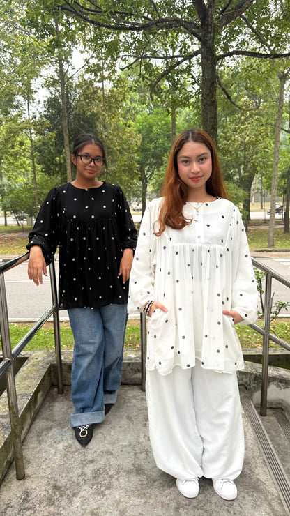 Octivia Polka Dot Babydoll Top