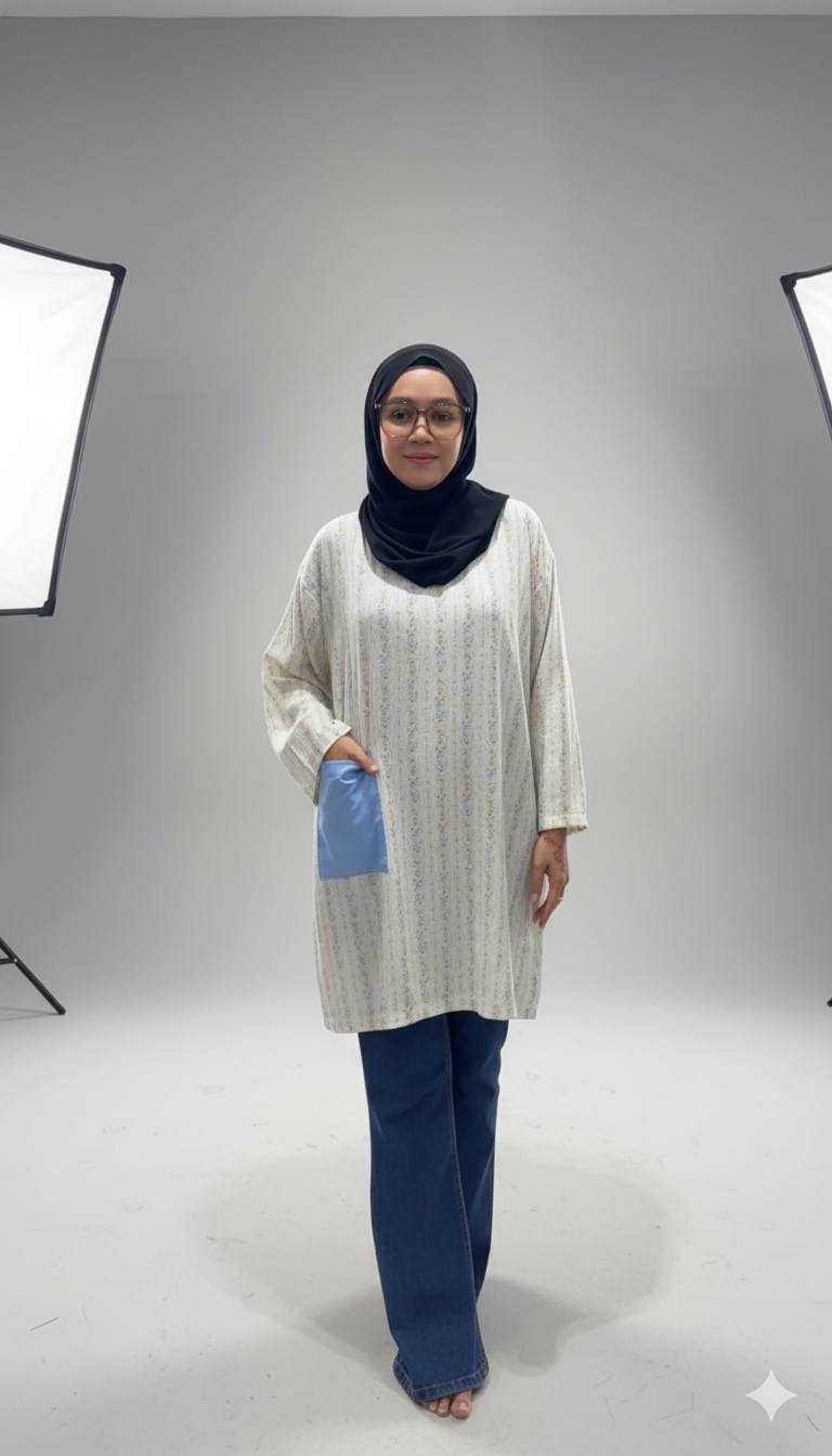 Zaina Printed Tunic Premium Crinkled