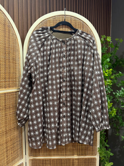 Qirana Premium Eyelet Button up Top