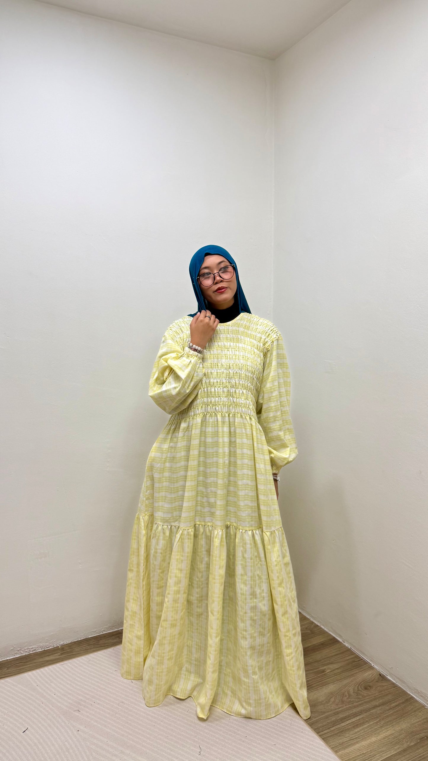 Laura Smocked Checkered Dress