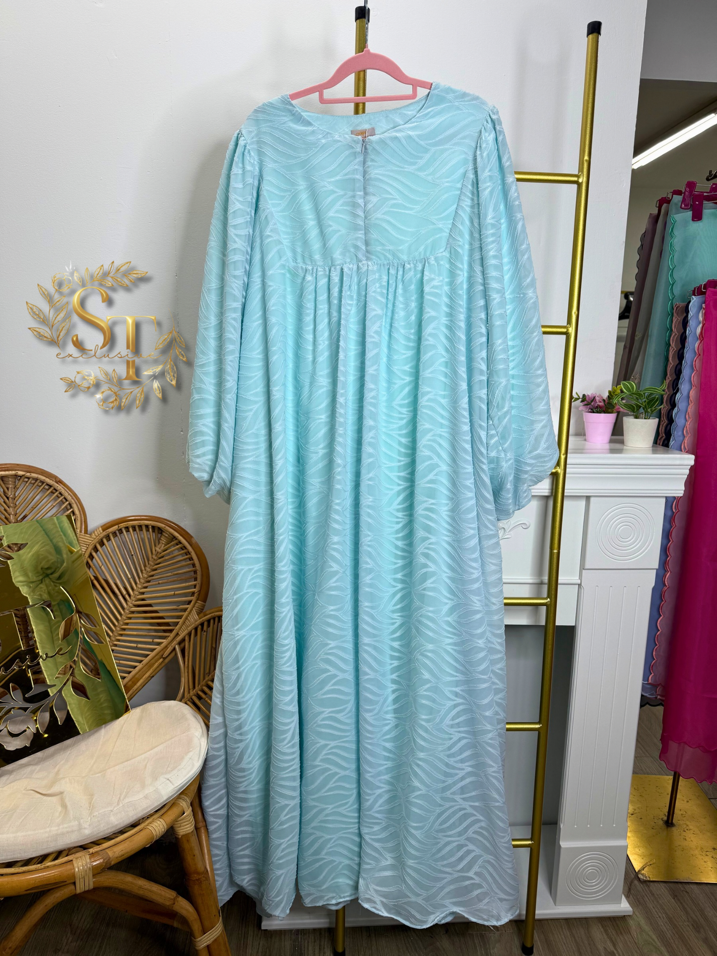 Rindiyani Plus Size Cotton Embossed Dress