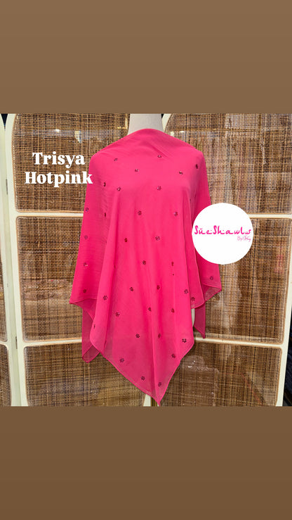 Trisya Bawal Bling Snowflake Cotton Viole