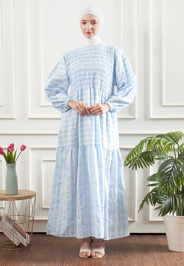 Laura Smocked Checkered Dress