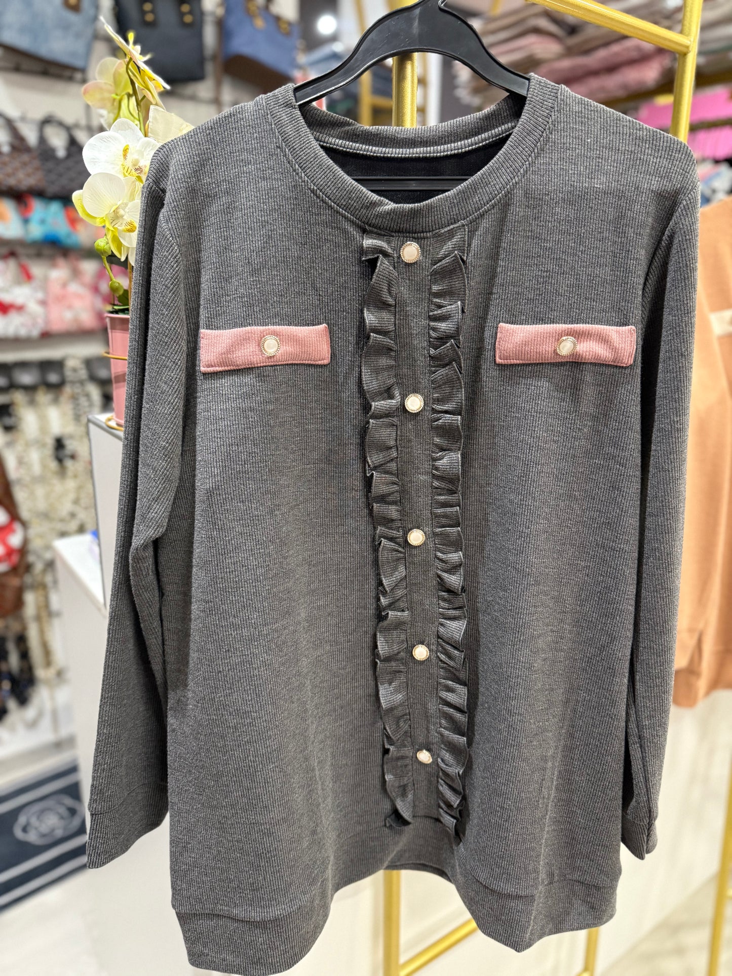 AS43 Aster Top with ruffles