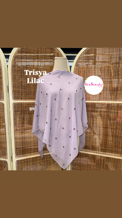 Trisya Bawal Bling Snowflake Cotton Viole