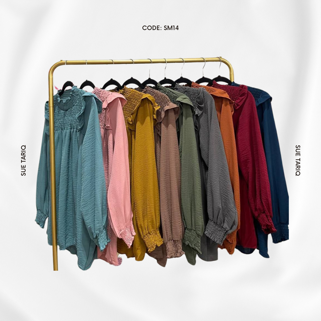 Solid Colour Cotton Polyester Top #SM14