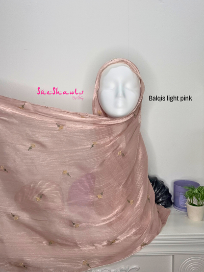 Balqis Embroided Shimmer Shawl