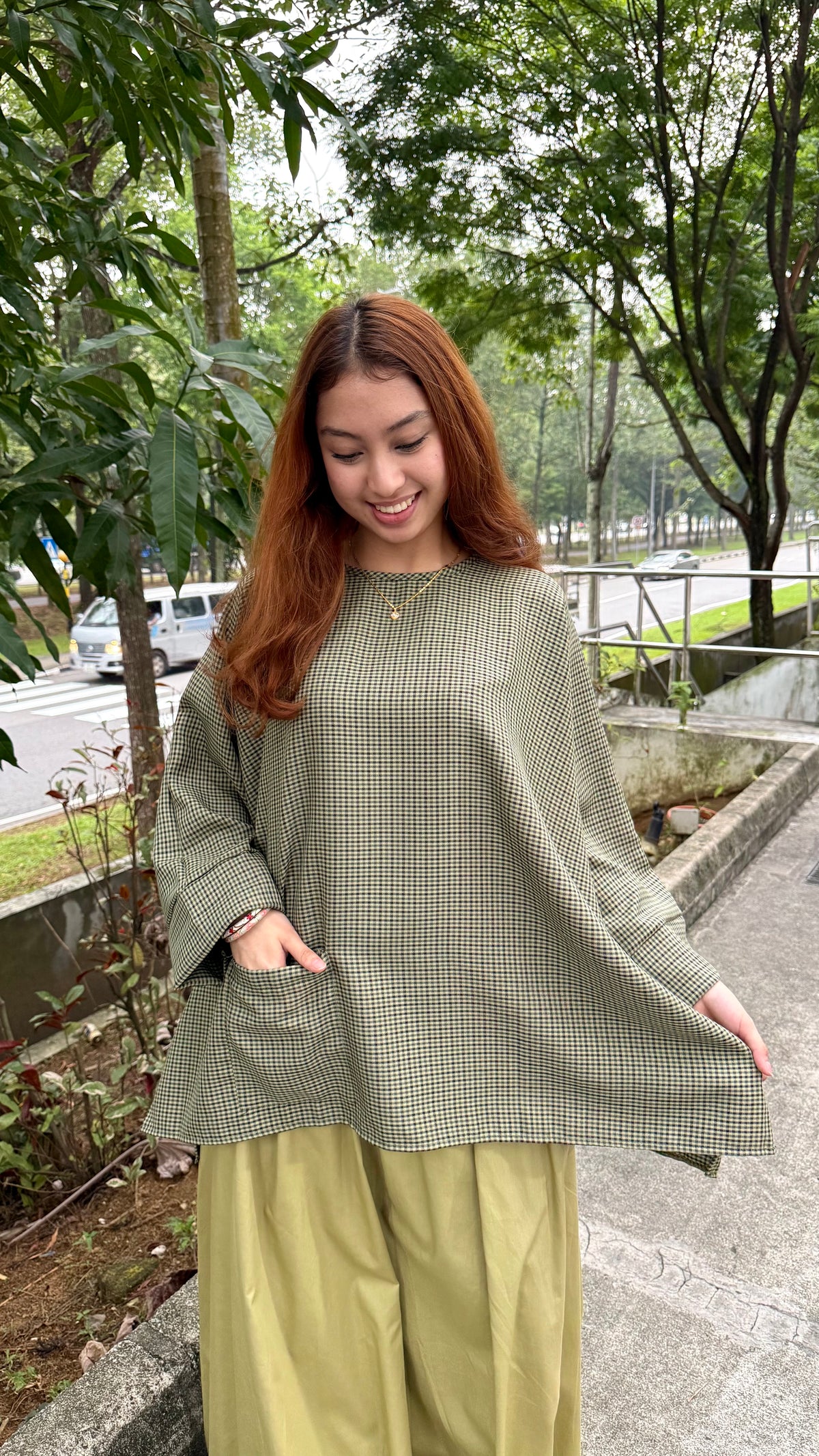 Fiora Opah Checkered Front Pocket