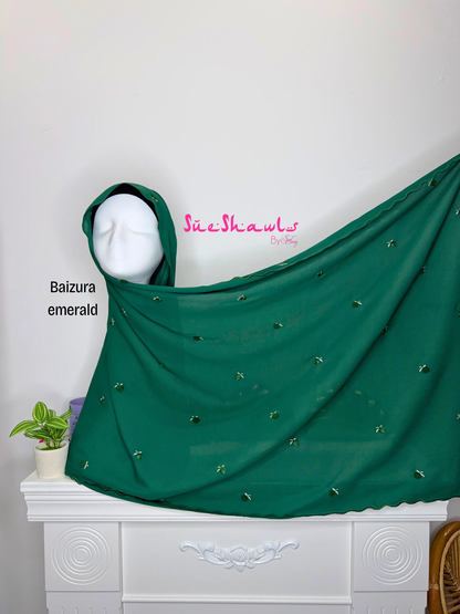 Baizura Embroided 1.8M Chiffon Shawl