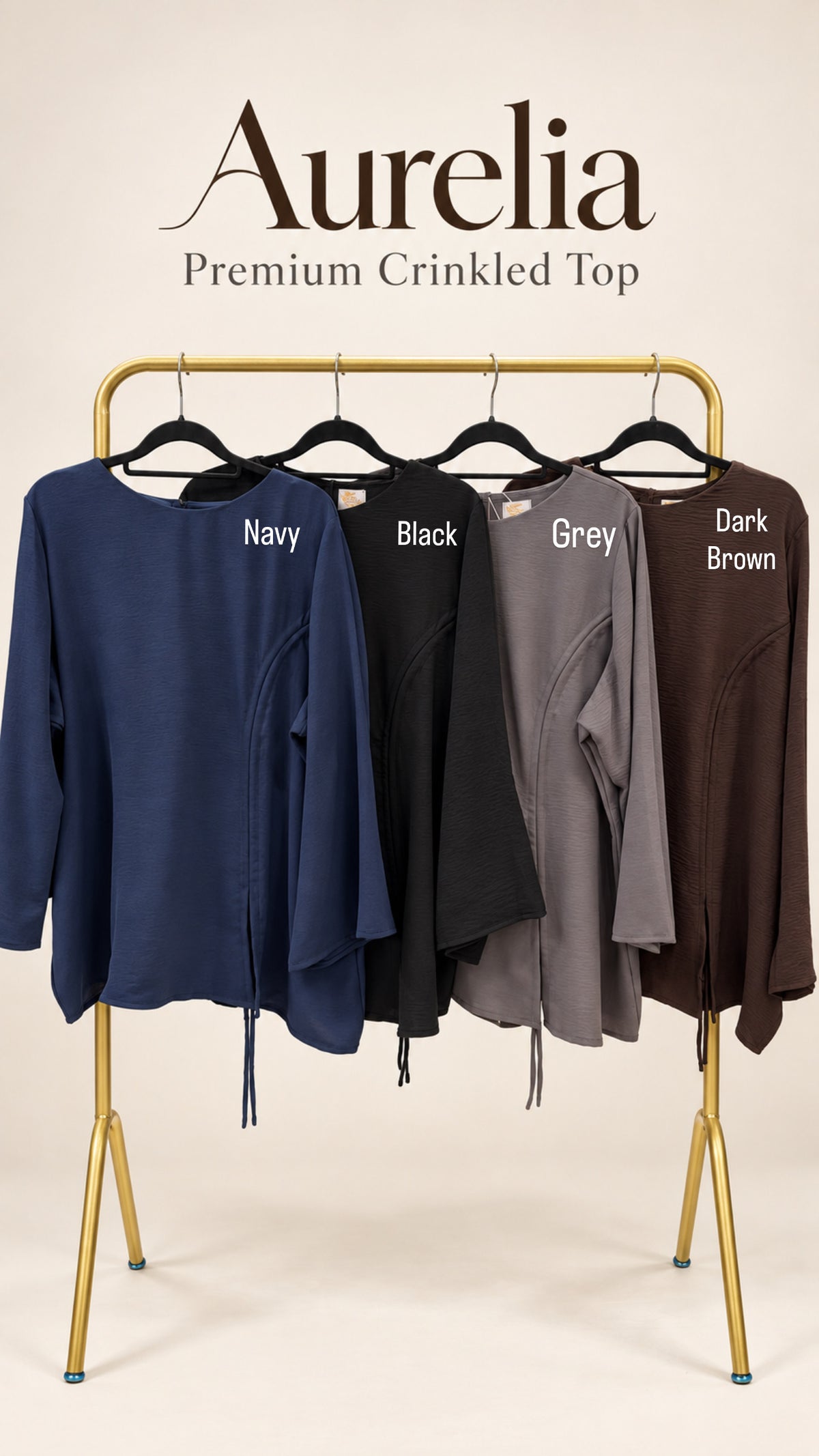 Aurelia Premium Crinkled Scrunched Top