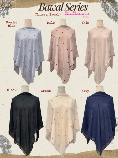 Trisya Bawal Bling Snowflake Cotton Viole