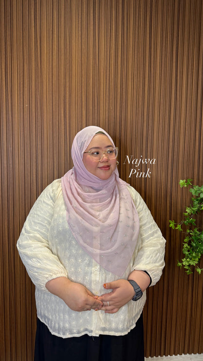 Najwa Bling Bawal Cotton Viole