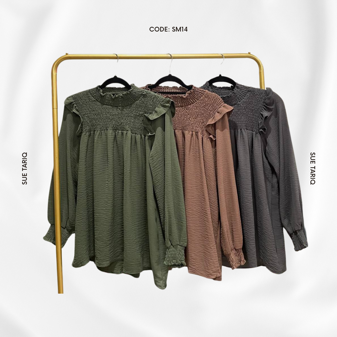 Solid Colour Cotton Polyester Top #SM14