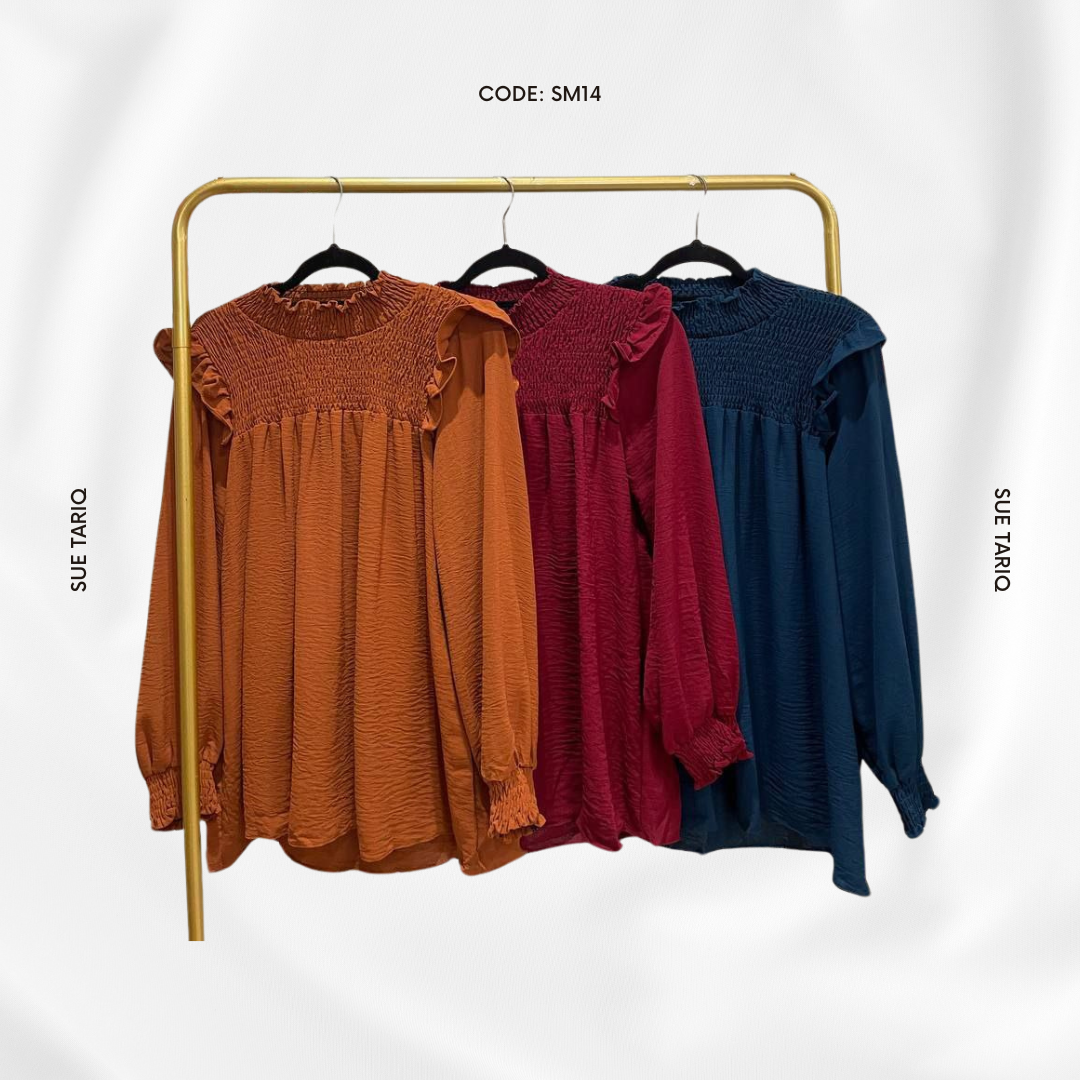 Solid Colour Cotton Polyester Top #SM14