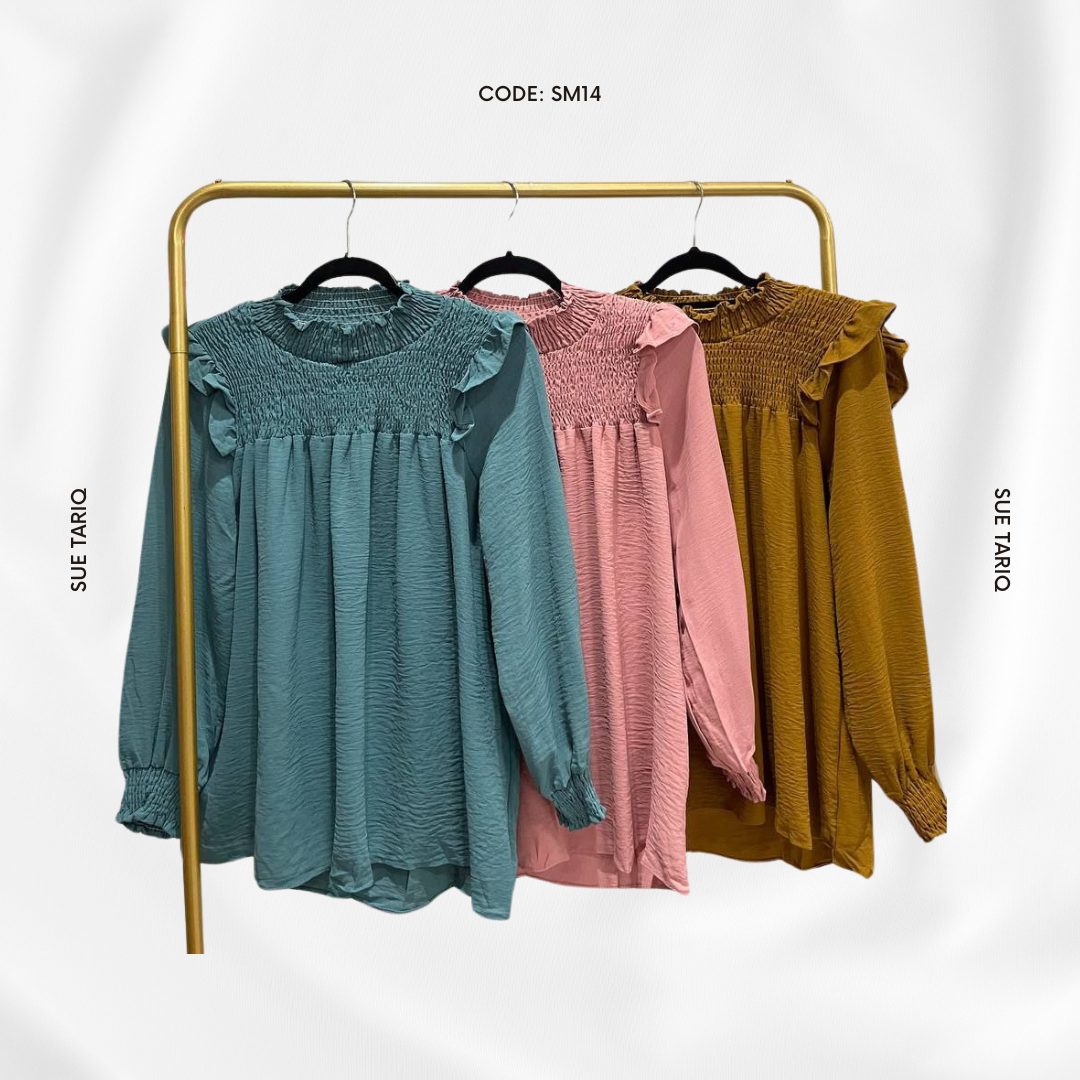 Solid Colour Cotton Polyester Top #SM14