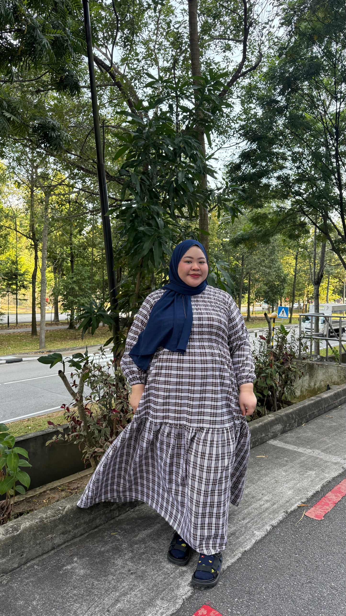 Laura Smocked Checkered Dress