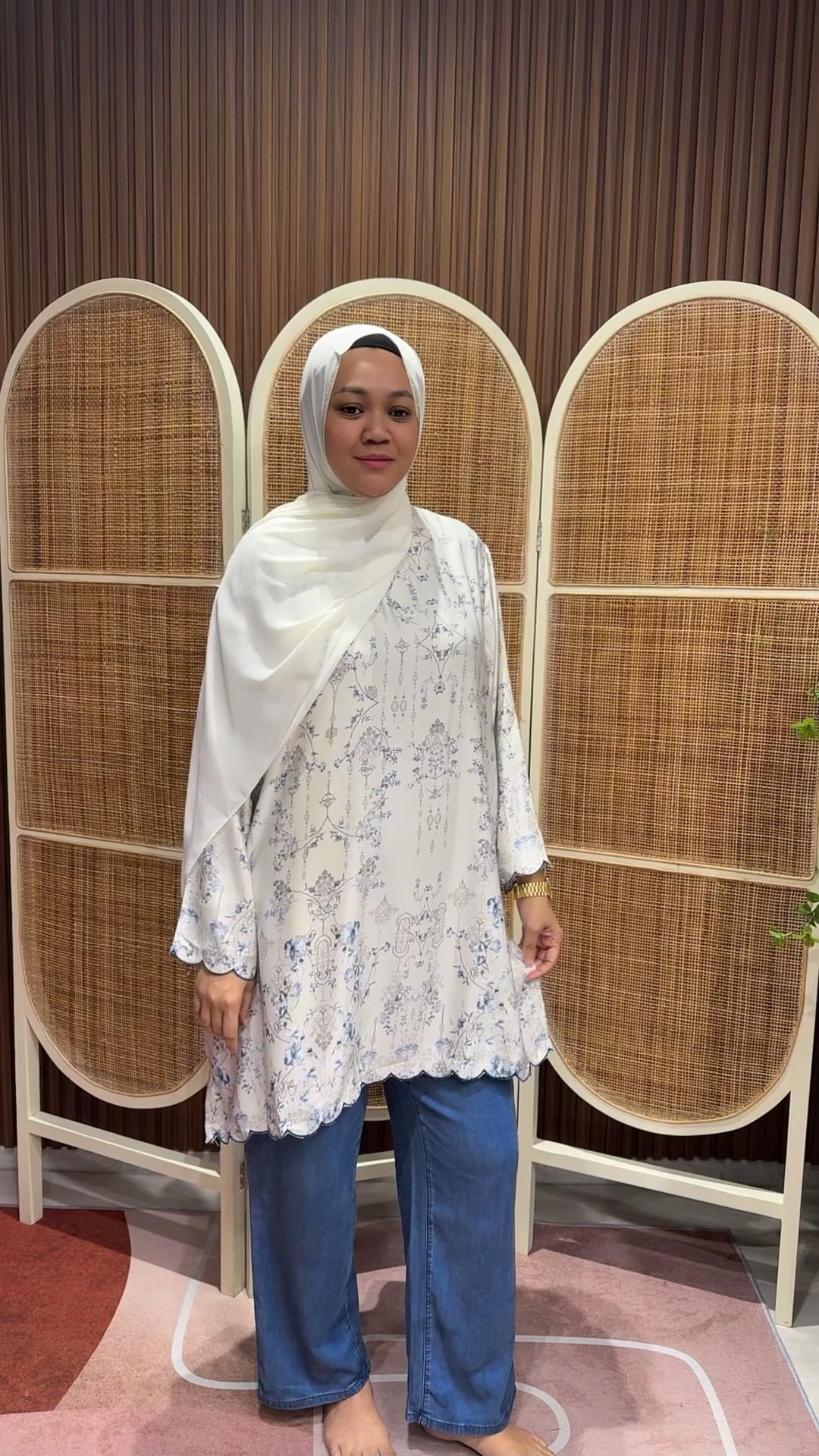 Haura Printed Satin Tunic