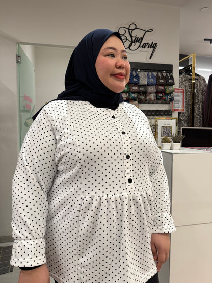 Lola Fake Button Up Polka Dot Top