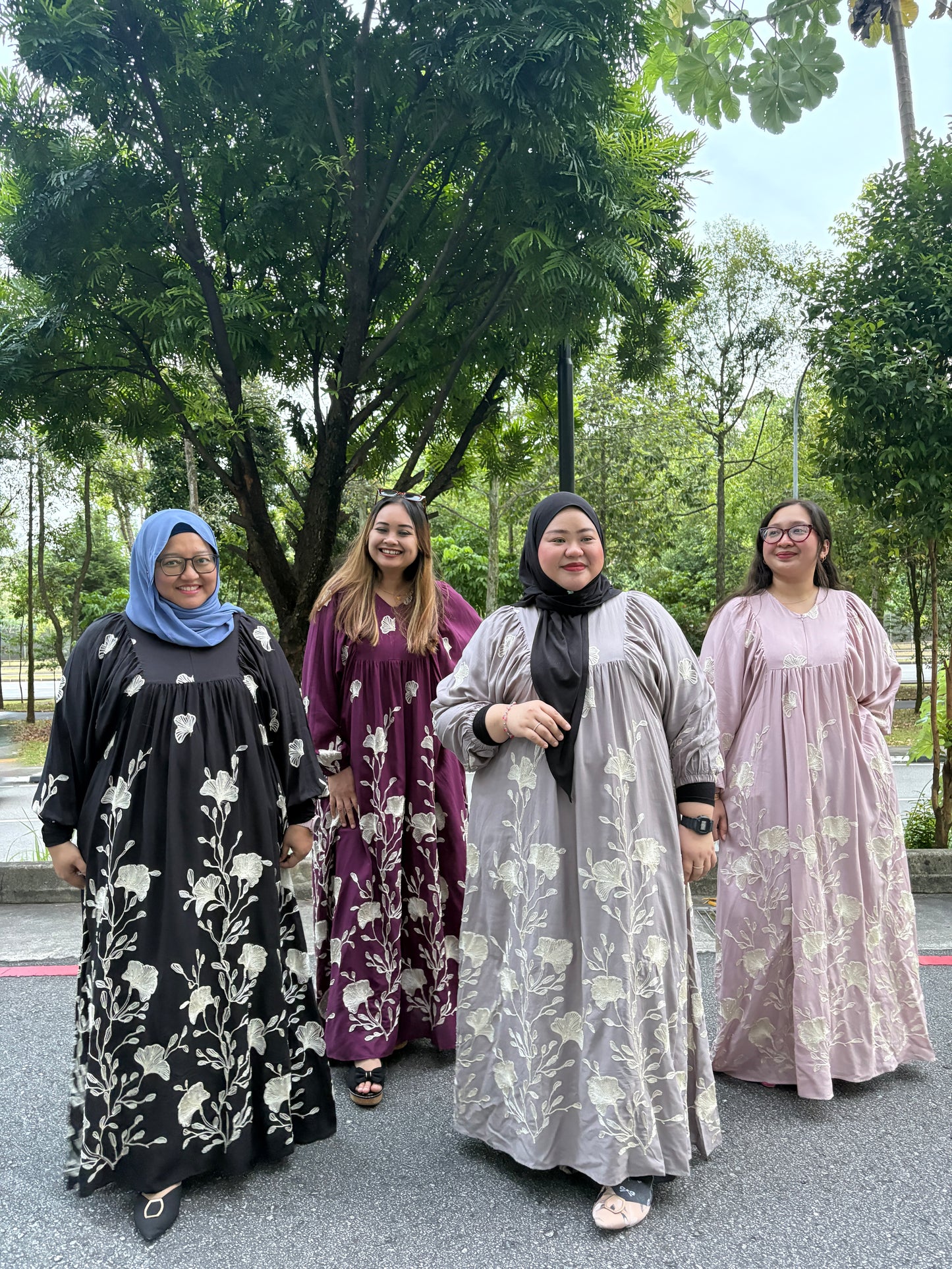 Safira Babydoll Dress Flower Embroided