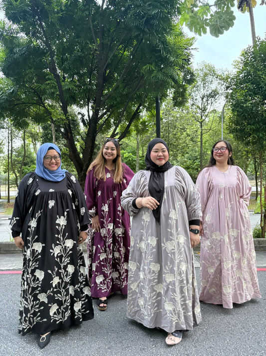 Safira Babydoll Dress Flower Embroided