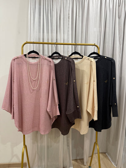 Irene Batwing With Side Buttons