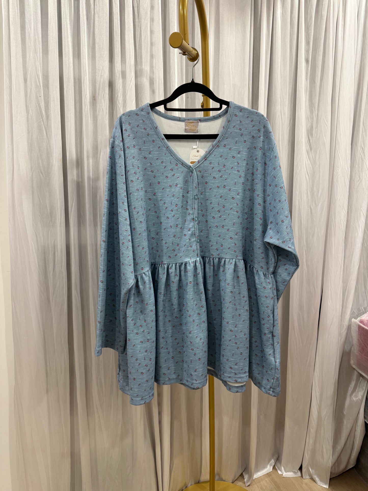 Ophelia Button Up Printed Flower Top