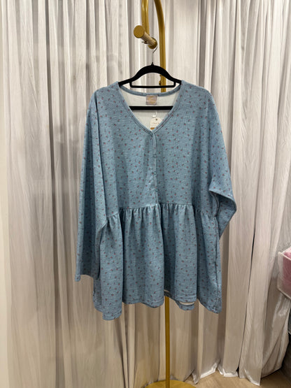 Ophelia Button Up Printed Flower Top