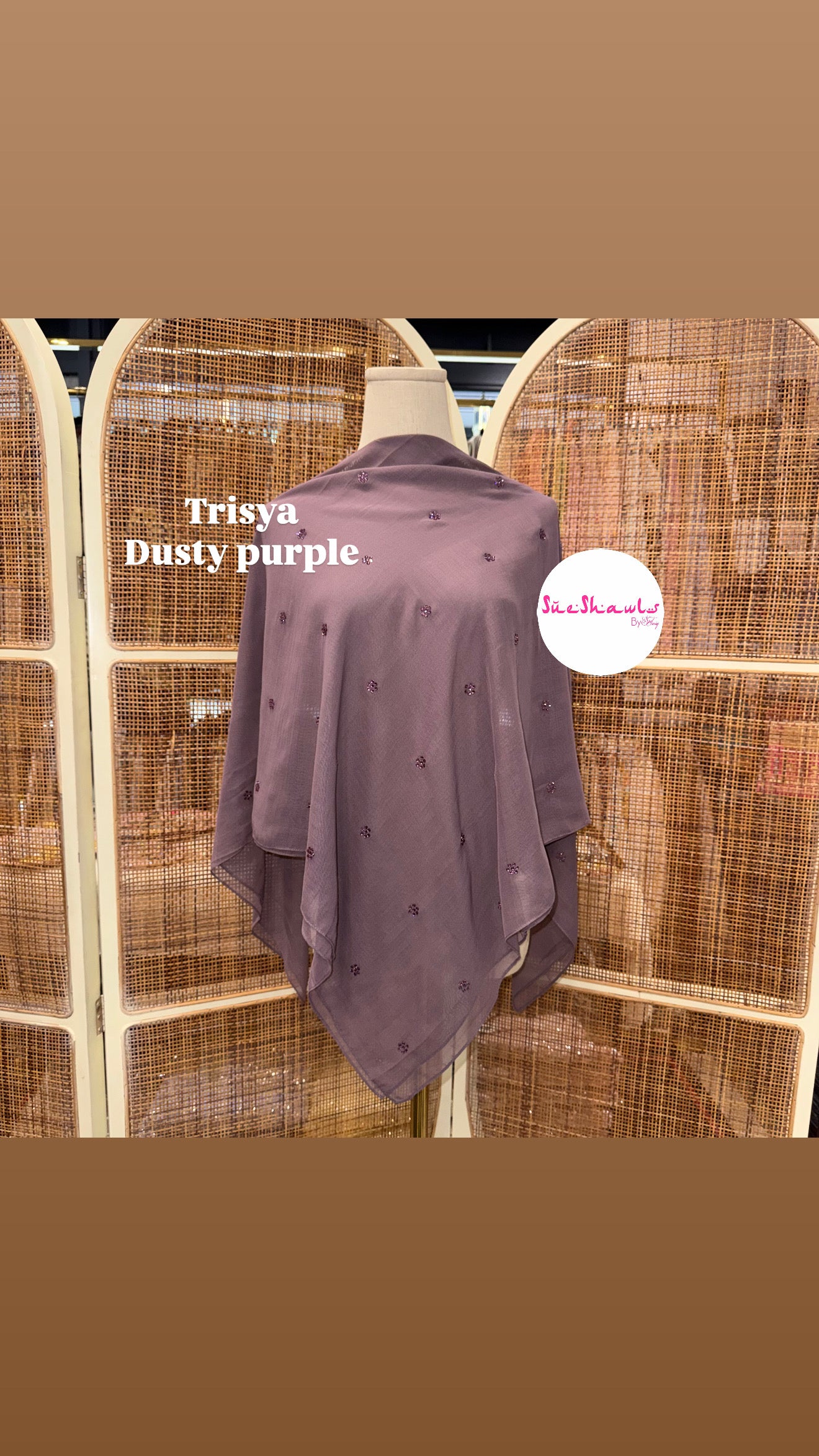 Trisya Bawal Bling Snowflake Cotton Viole