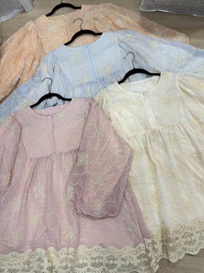 Mikayla Cotton Eyelet Babydoll Top Lace