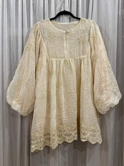 Mikayla Cotton Eyelet Babydoll Top Lace