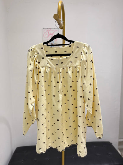 Siti Premium Baby Curdory Square neck ribbon top