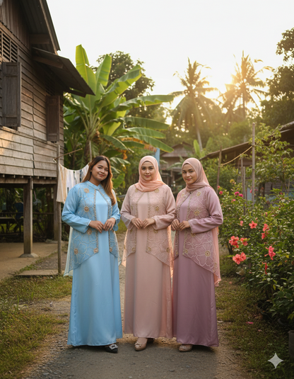 Fazira Organza Dress With Long Sleeve Inner