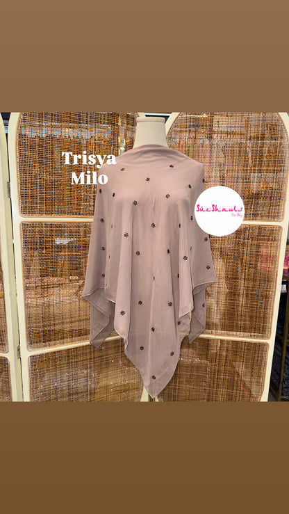 Trisya Bawal Bling Snowflake Cotton Viole