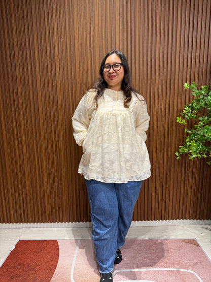Shakilah Babydoll Batwing Cotton Embossed