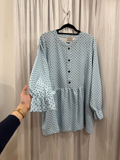 Lola Fake Button Up Polka Dot Top