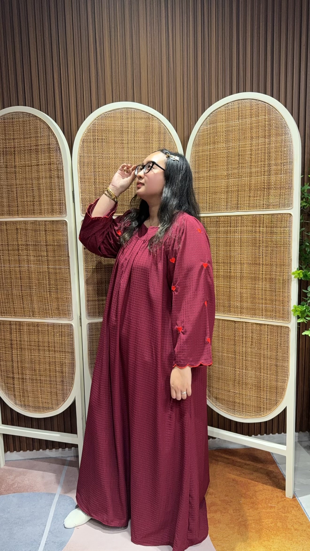 Melodia Premium Chiffon Heart Embroided Dress