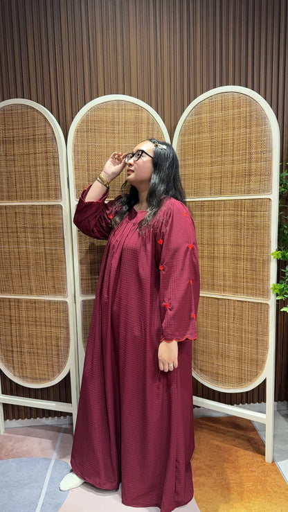 Melodia Premium Chiffon Heart Embroided Dress