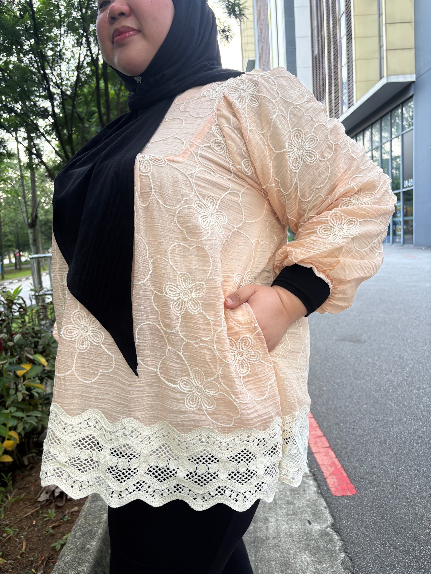 Mikayla Cotton Eyelet Babydoll Top Lace